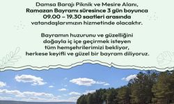 Damsa Barajı Piknik ve Mesire Alanı Ziyaretçilerini Bekliyor