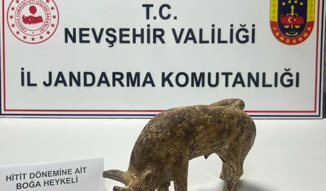 Hitit dönemine ait boğa heykeli bulundu.