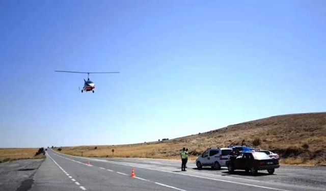 Nevşehir’in 4 ilçesinde havadan trafik denetimleri yapıldı.