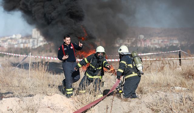 Nevşehir ve Gülşehir İtfaiyelerinden Ortak Tatbikat