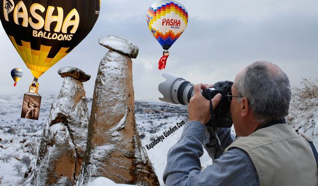 Peribacaları Beyaz Gelinliklerini Giydi: Kapadokya’ya Gecikmeli Gelen Kar Büyüledi.
