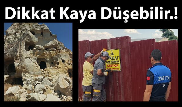 Ürgüp Kadı Kalesi’nde Tehlikeli Kaya Kütlesi İçin Acil Önlem Çağrısı.