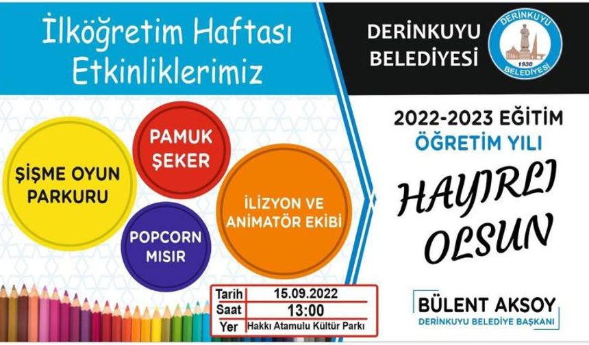 Derinkuyu'da ilköğretim haftası etkinliği  