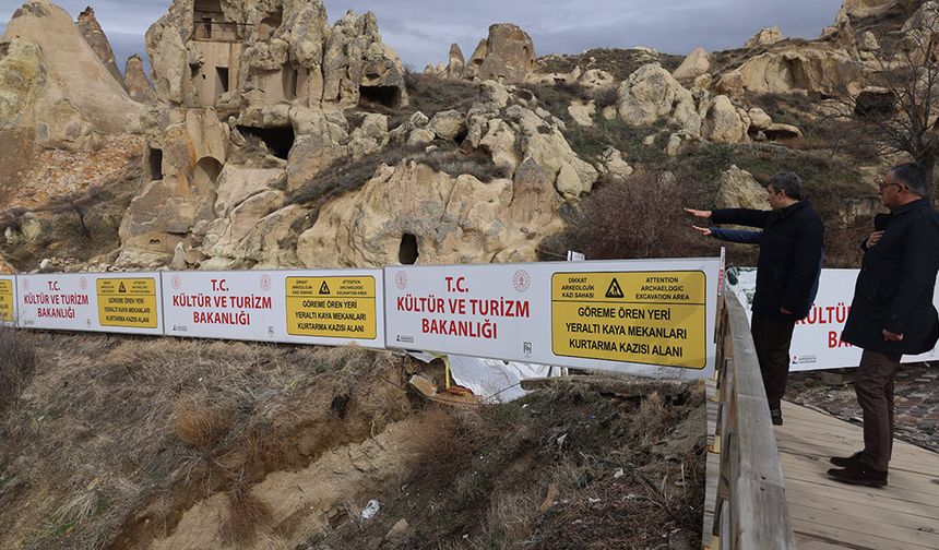 Kapadokya Alan Başkanı Aslanbay, Göreme’de Devam Eden Kurtarma Kazılarını İnceledi
