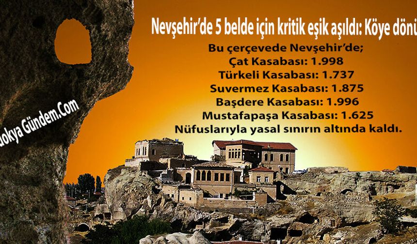Nevşehir’de 5 belde için kritik eşik aşıldı: Köye dönüş kapıda