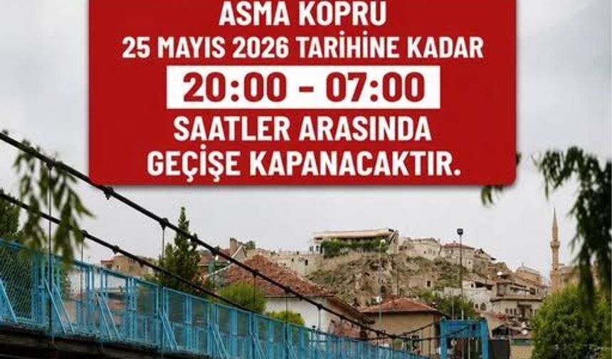 Asma Köprü geçici olarak gece saatlerinde yaya trafiğine kapatıldı.