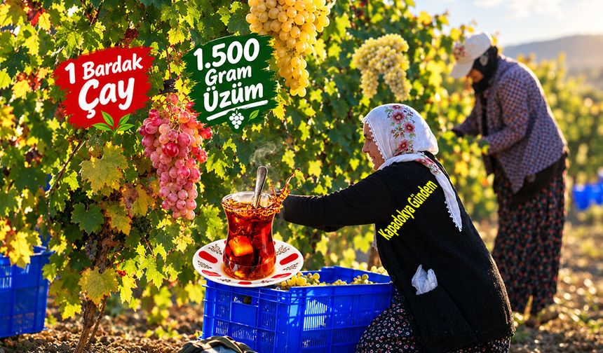 1 Bardak Çay, 1,5 Kilo Üzüm! Nevşehir’de Çiftçi İsyanda.