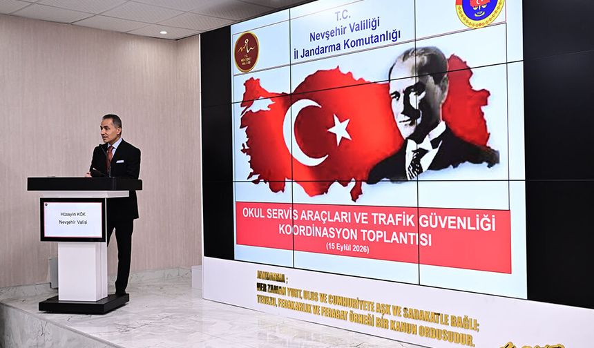 Nevşehir’de Okul Servisleri ve Trafik Güvenliği İçin Koordinasyon Toplantısı.